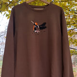 Organic round neck sweatshirt - Design "Crows"